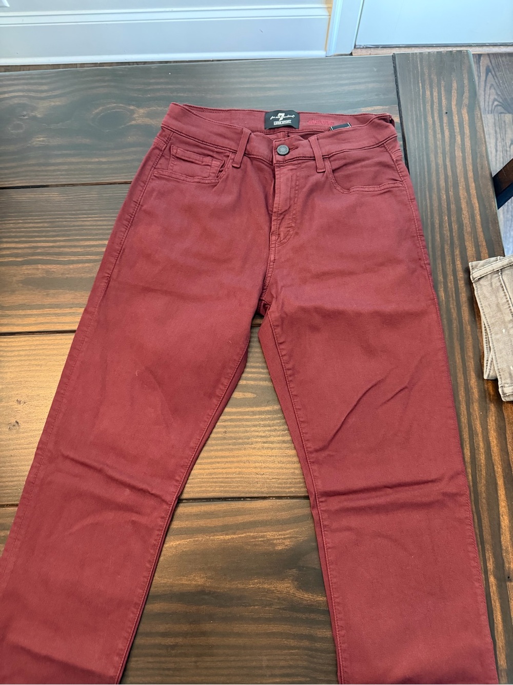 7 For All Mankind Men’s Slim Jeans in Burgundy